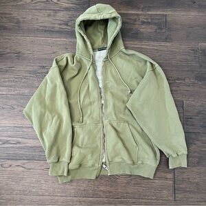 green brandy melville christy zip up hoodie
